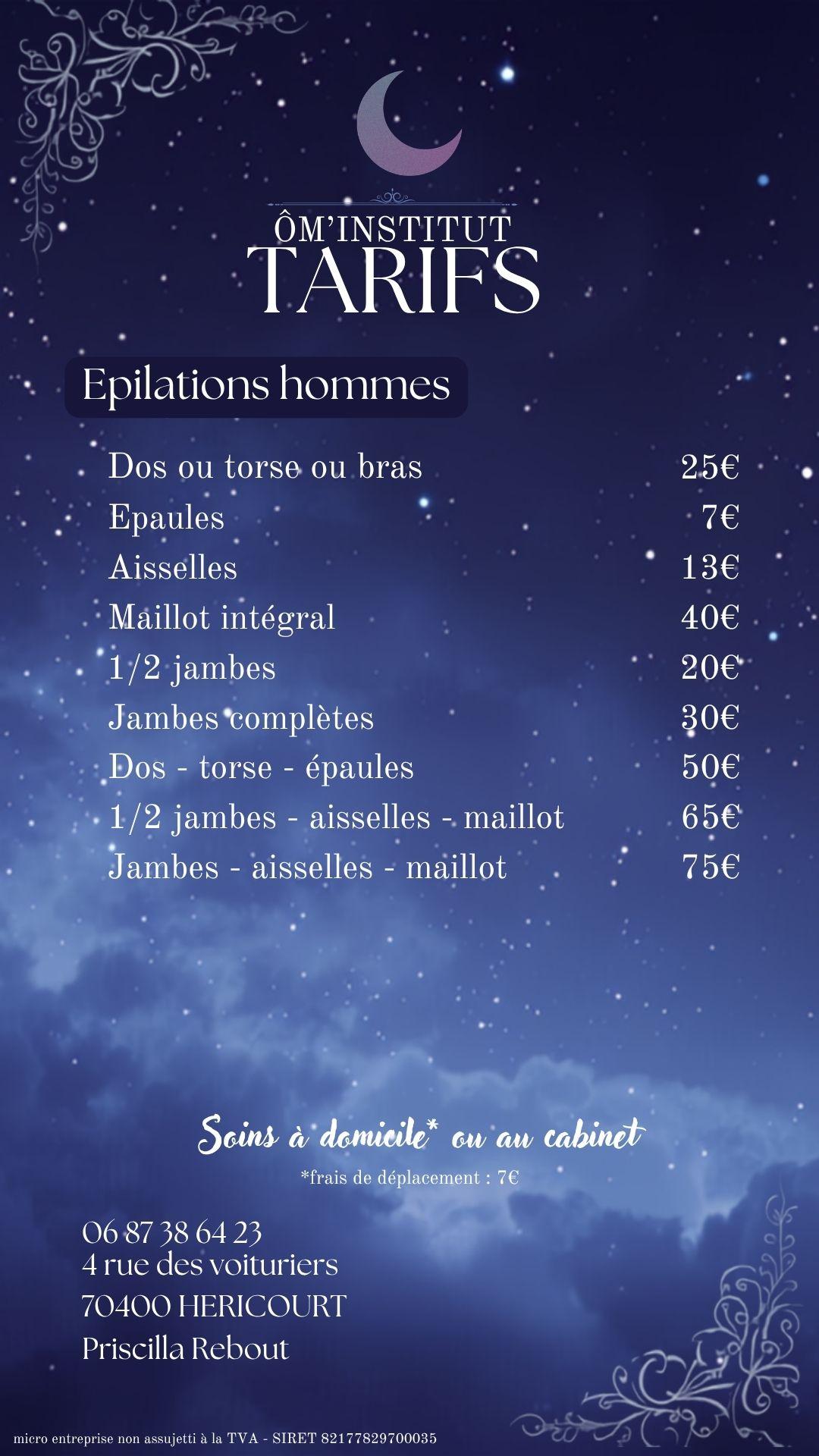 Epilations hommes